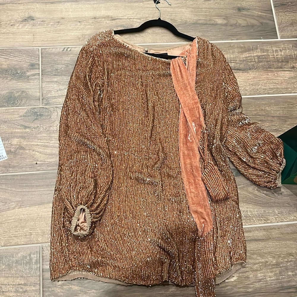 Retrofete gold sequin dress xs